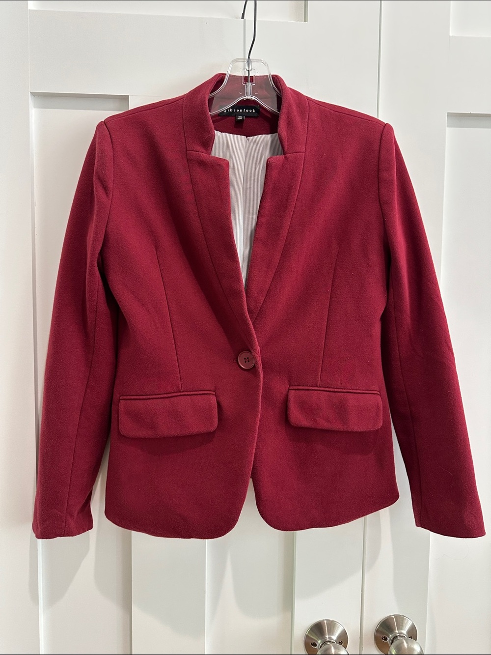 Gibsonlook Notch Collar Blazer wine red XS